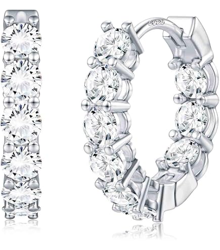 Orecchini A Cerchio Asimmetrici In Argento 925 – Sole E Luna, Unisex, Ipoallergenici