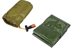 POOSR Notfall Schlaf Sack Biwaksack mit Pfeife Draussen Schlaf Sack Thermodecke für Camping Backen Verpackung