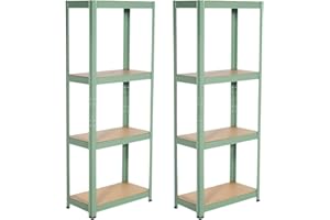 ORION91 Pack 2 Estanterías Metálicas con 4 Baldas Ajustables 148x60x30cm 240Kg O91