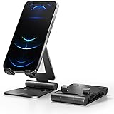 Phone Stand Holder, Nulaxy Mobile Cell Phone Stand, Desk Phone Stand Black for Samsung Huawei, Universal Adjustable Travel Sm