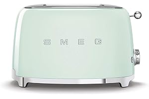 Smeg TSF01PGUK 2 Slice Toaster, Extra Wide Slots, 3 Pre-Set Options, 950W, Pastel Green