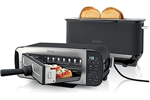 Ninja Foodi 3-in-1 Toaster, Grill & Panini Press with Flip Design, 7 Cooking Functions, 7 Toast Shades, Includes Panini Press, Bake Tray and Crumb Tray, Black ST200UK