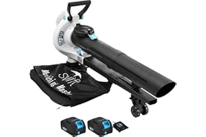 swift 3 in 1 Cordless Leaf Blower Vacuum and Mulcher, 40V Handheld Battery Garden Blower/Vacuum and Shredder with 12L Collection Bag, 40:1 Mulching Rate, 2 x Batteries & 1 x Charger Included