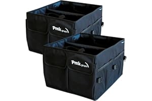 PMK GRUPO - Organizador Maletero Coche | Organizador Coche Impermeable Plegable Gran Capacidad Ajustable - Color Negro - 2 Unidades