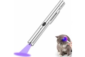 PETIFIC Schwarzlicht-UV-Taschenlampe, 365 nm, für Pilz-, fluoreszierende Farbstofferkennung, Haustierurin- und Fleckenerkennung usw., schwarze Spiegel-Holzlampe/Stift-Taschenlampe mit USB-Aufladung, tragbare