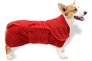 NOBRANDED Peignoir pour Sécher les Chiens, Serviettes Absorbantes pour Chiens en Microfibre, Absorbe l'Humidité et Sèche Rapidement l'Animal, Accessoires de Bain - pour Chien Moyen
