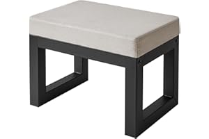 IBUYKE WBD001G-X mały podnóżek z wyściełanym siedziskiem, pufowy, podnóżek, dodatkowe siedzisko do wejścia do salonu, sypialni, szary