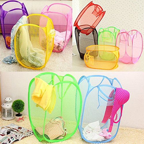 triecoworld faltbar Pop Up Mesh-Wäschekorb Korb Tasche Bin behindern Spielzeug ordentliche Aufbewahrung grün - 5