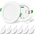 ALUSSO LIGHTING LED Downlights Dimmable Recessed Ceiling Lights 10W 1050lm High Brightness, 3000K Warm 4000K Neutral 6500K Cool White Bathroom Spot Lights Ceiling Ultra Slim Spotlights IP44, 6 Pack