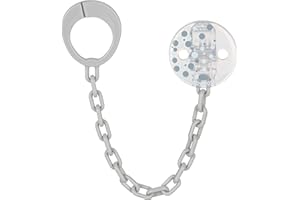 BABY-NOVA babynova Catena per Ciuccio con Clip e Anello Adattatore – Set da 2 Pezzi – Portaciuccio per Bambini – Compatibile con Qualsiasi Ciuccio – Essenziale per Neonati – Senza BPA - Punti blu
