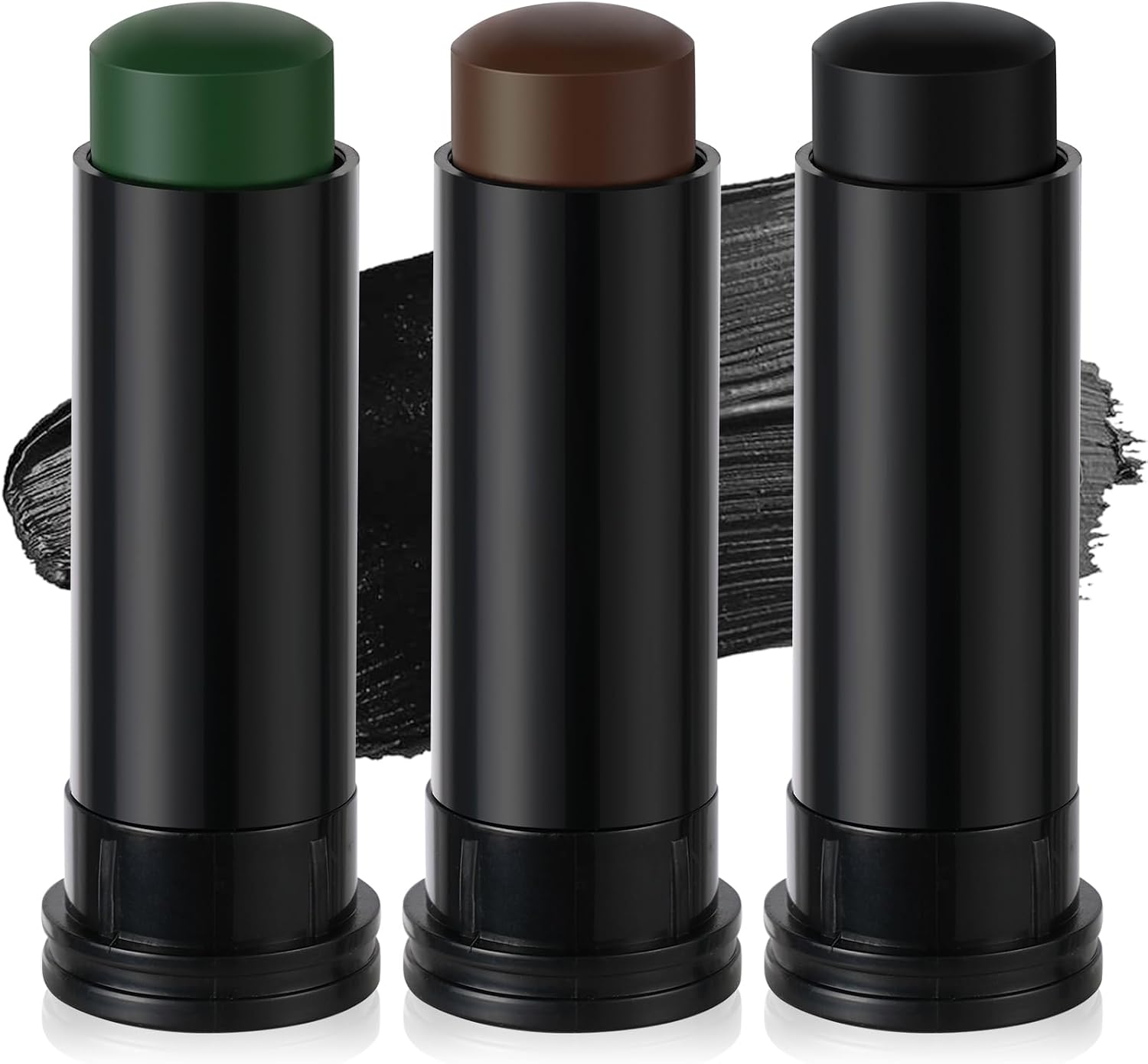 Aomig Palitos de Pintura Facial de Camuflaje, 3 Piezas Palos Maquillaje de Camuflaj Militar Kit, Portátil Tres Colores Palos de Maquillaje, para Militar Caza en la Naturaleza Deportes al Aire Libre