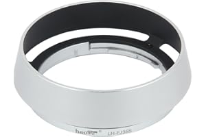 Haoge LH-FJ35S Bayonet Round Metal Lens Hood Shade for Fujifilm Fuji Fujinon XF 35mm F2 R WR XF35mmF2, XF 23mm F2 R WR XF23mmF2 and XC 35mm F2 XC35mmF2 Lens replace LH-XF35-2 Silver