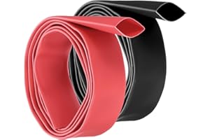sourcing map 1Set 19.1mm Heat Shrink Tubing Waterproof, 3:1 Dual Wall Marine Adhesive Lined Industrial Heat Shrink Tube Wiring Wrap 3ft 3/4 Inch, Black,Red-1m