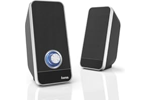 Hama | Altavoces para PC 2.0 estéreo (Altavoz para Ordenador de 6W, alimentación USB, Jack 3.5 mm, 50-20000 Hz, 4 Ω) Color Ne