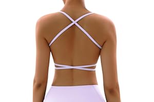 Vertvie Sport BH Rückenfrei Damen Gepolstert Bustier Sexy Crossback Bra Ohne Bügel Gym Push Up BH Fitness Yoga Backless Bra Abnehmbaren Cups