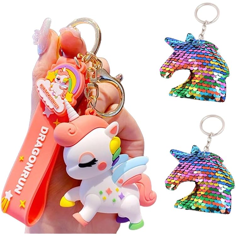 Porte-clés Licorne Rose Avec Strass Et Feutrine - Neuf Sans étiquettes - Cadeau Mignon