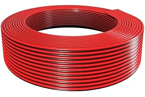 BTF-LIGHTING Eléctrico Cable de extensión 2 Pin 32.8ft/10m 20AWG Tira de luz LED de cinta de alambre Cable negro rojo conexión 2 núcleo línea de cable para 3014 5630 cuerda de cinta LED flexible
