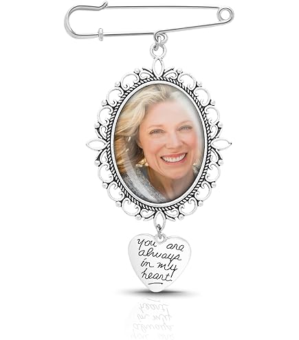 JKJF 2 sets bruiloft boeket foto charme DIY pin broche maken kit dubbele kant ovaal frame bruids charme helder glas cabochon fotolijst met engel hart hanger voor bruiloft verloving feest - stijl