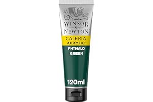 ‎WINSOR & NEWTON Winsor & Newton 2131522 Galeria Acrylfarbe, hohe Pigmentierung, lichtecht, buttrige Konsistenz, 120 ml Tube - Phthalogrün
