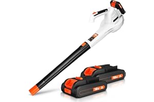 KIHIGHPO Akku Laubbläser 20v Akku-Gebläse 241KM/H Laubbläser Akku Mit Akku Und Ladegerät Elektro-Laubbläser Schnurlose Laubbläser Für Zum Wegblasen Von Laub, Schnee Und Staub 2 X 2ah Lithium-Batterien