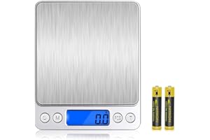 VersionTech Digitale Küchenwaage Haushaltswaage, Briefwaage, hohe Präzision bis 0,1 g, 3 kg Maximalgewicht mit Tara-Funktion, LCD-Display, inklusive Batterie