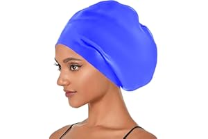 CIOMILIARO Gorro Natación Pelo Largo,Gorro Piscina,Gorro de Baño Silicona Extra Grande,Gorro Piscina de Silicona,Impermeable Gorro de Natacion,Gorro Natación Mujer y Hombre
