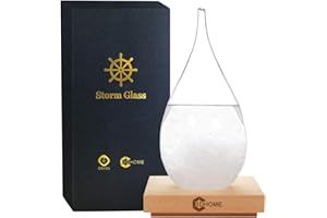 3DHOME Storm Glass Verre tempête Stations météorologiques Goutte d'eau Prédicteur météo Prévisions créatives Style Nordique Verre décoratif (X-Large)