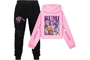 Oryvandel KPop Huntrix Hoodie Kinder Jungen Mädchen, K-Pop Jogginganzug Set mit Kapuzenpullover und Hose, Langarm Sportanzug Streetwear für Teenager 2-16 Jahre
