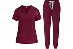 ZEIAYUAS Damen Medizinische Arbeitskleidung Medizinische Uniform Klinik Krankenhaus Pflegebekleidung Medizinische Uniform Mit Oberteil Und Hose Locker Krankenschwester Arbeitsuniform Set Altenpflege Kleidung