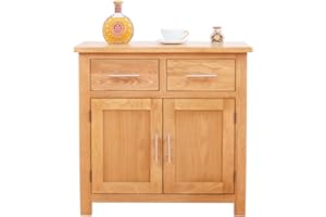 AERATI OAK Sideboard Cabinet Kitchen Buffet Cabinet with Storage Classic Sideboard Buffet Storage Cabinet with 2 Doors 2 Drawers Table Entryway Console Table for Living Room