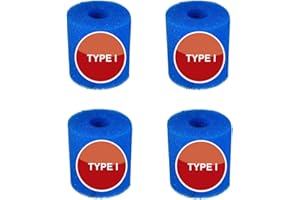 HEIBTENY Pack of 4 Filter Sponge for Intex Type I/II/VI/D Foam Pool Filter, Reusable Swimming Pool Filter Sponge, Highly Elastic Foam Pool Filter for Pool Cleaning