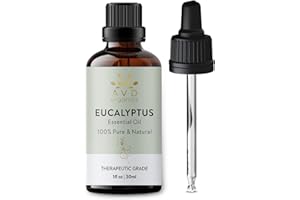 AVD Organics Eucalyptus Essential Oil 30ml- 100% Pure and Natural - Premium Therapeutic Grade Essential Oil for Aromatherapy Bath, Steamroom, Hair - 1 fl. Oz