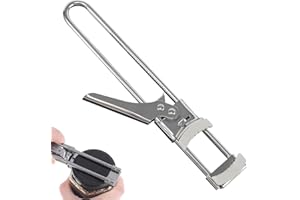 MHDUYEG Abridor de Tapas, abrelatas, abridor de Tarros, abridor de Tapas con Rosca, abridor de Tarros de Acero Inoxidable, abridor de Tapas con Rosca Ajustable, Abrelatas Antideslizante para Mayores