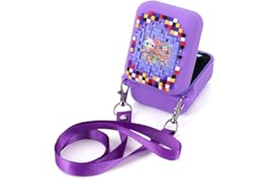 BLOOOK Carrying Case Compatible with Bitzee Interactive Toy Digital Pet, Portable Hard Travel Storage Holder Fit Bitzee Digital Pet, Protective Case with Neck Strap (Purple Cover)