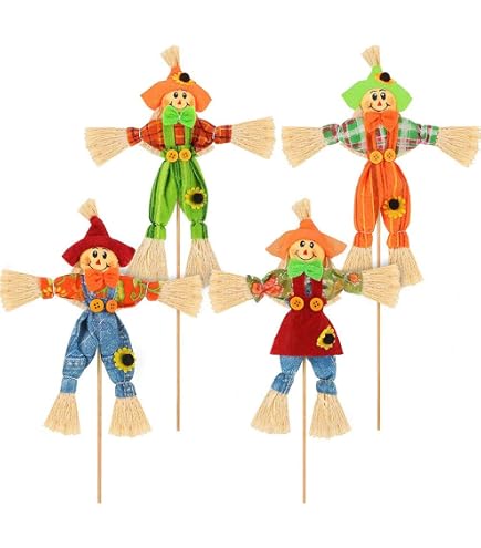 Lot De 8 Piquets De Jardin Décoratifs Rouillés - Hérisson, Hibou, écureuil, Renard, Champignon - Décoration Automne/hiver