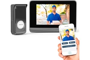 Somfy 1871265 - Visiophone V500 Connect, Interphone vidéo pour accueillir vos visiteurs à distance via l’app Protect, Contrôle de 5 équipements RTS, Écran 7 pouces, Caméra grand angle, Vision nocturne