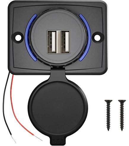 Pannello USB Universale Per Auto, Camper, Barca, Con Presa Accendisigari E Voltmetro, 2.9cm, Impermeabile, Materiale ABS, Facile Installazione, Regalo Per Papà