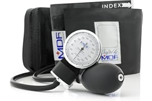 ‎MDF INSTRUMENTS MDF Instruments Calibra Aneroid Blutdruckmessgerät, Blutdruckmessgerät mit Manschette für Erwachsene und Tragetasche, weißes Zifferblatt, schwarze Manschette, MDF808M11