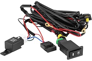 HEADERBS Kit Relè Fusibili per Cablaggio Universale 12V per Fendinebbia a LED per Auto (10.8FT)