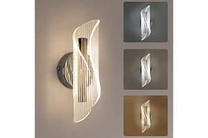 COMELY Apliques de Pared LED Interior, 12W Regulable Lámpara de Pared Moderno Forma de Espiral, 3 Temperatura de Color Iluminación LED para Dormitorio, Salón, Habitación, Pasillo, Escalera