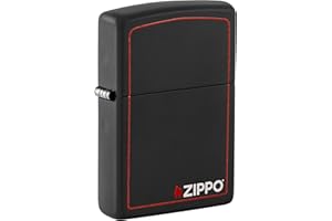 Zippo Accendino a Benzina Ricaricabile, Antivento, Ottone, Nero, 5,70 X 3,70 X 1,20 Cm