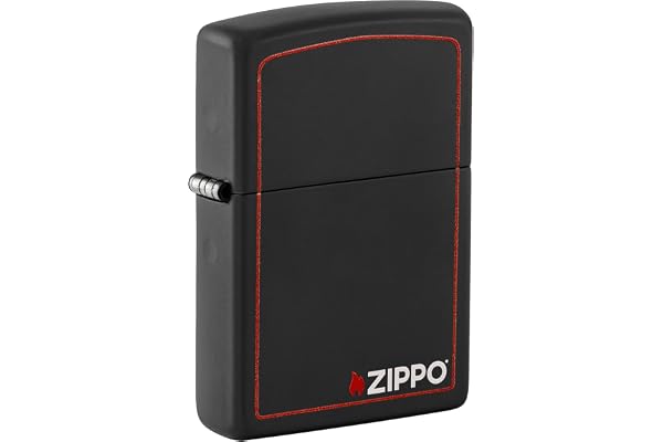 Zippo 60001437 Logo Briquet Laiton Noir Mat 3,5 x 1 x 5,5 cm