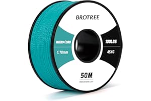 Brotree Micro Corde Paracorde 1,18 mm 50M Corde Tressé Bobine pour Bracelet, Bricolage, Manualidades - 45 kg Charge de Rupture (Turquoise)