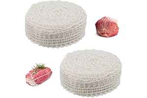 GIDWRIY 2pz Rete Elastica per Carne Arrosto 2 m,Rete Salumi,Rete per Insaccati,Rete Alimentare per Arrosti,Rete da Cucina per Cottura,Rete Elastica da Forno,Rete da Prosciutto per Pollame Conservare