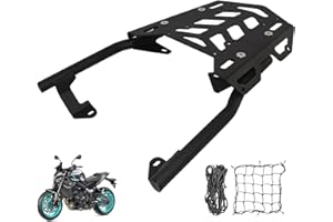 DFFMQSJ Portapacchi moto ad alte prestazioni, compatibile con YAMAHA MT-09 Tracer 900/GT 2018 2019 2020, portapacchi, verniciato a polvere, robusto supporto per bauletto con 2 reti