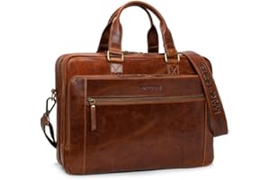 Marc Peter® Laptoptasche Seattle I Leder Umhängetasche für 15.6 zoll Laptop I Aktentasche für Notebook I Tasche für Damen und Herren