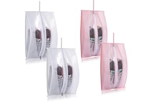 NCOALE Schuhbeutel, 4 Stück Wasserfeste Schuhtasche Reise Reißverschluss Schuhsack Große Transparente Schuh Organizer für Männer und Frauen Zuhause Aufbewahrungstasche