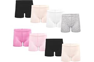 ZERULETS Girls Safety Short Dress Dance Breathable Shorts 8 Pack Kids Bike Cycling Shorts 2-10 Years - 100 110 120 130 140