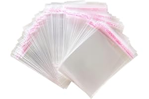 Zydiwo 300 Pièces Sacs Plastiques de Boulangerie Cellophane Transparente OPP Sac Autocollant Emballage Sachet Alimentaire Pochettes (13 * 16cm)
