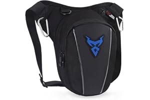 Eshow Bolsa de Pierna y Mulso para Hombres en Nylon, Pernera Riñonera Multifuncional para Herramientas de Trabajo, Motocicletas, Montañismo, Ciclismo y Senderismo